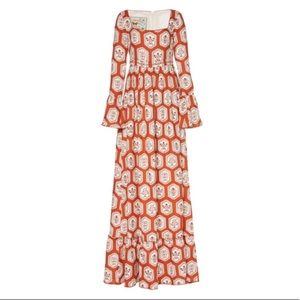 AGUA BENDITA CURUBA PRINTED LINEN MAXI DRESS